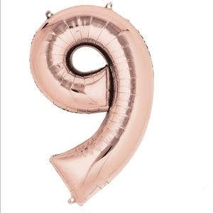 NEW Large Numeric Rose Gold Foil Balloon - 9
